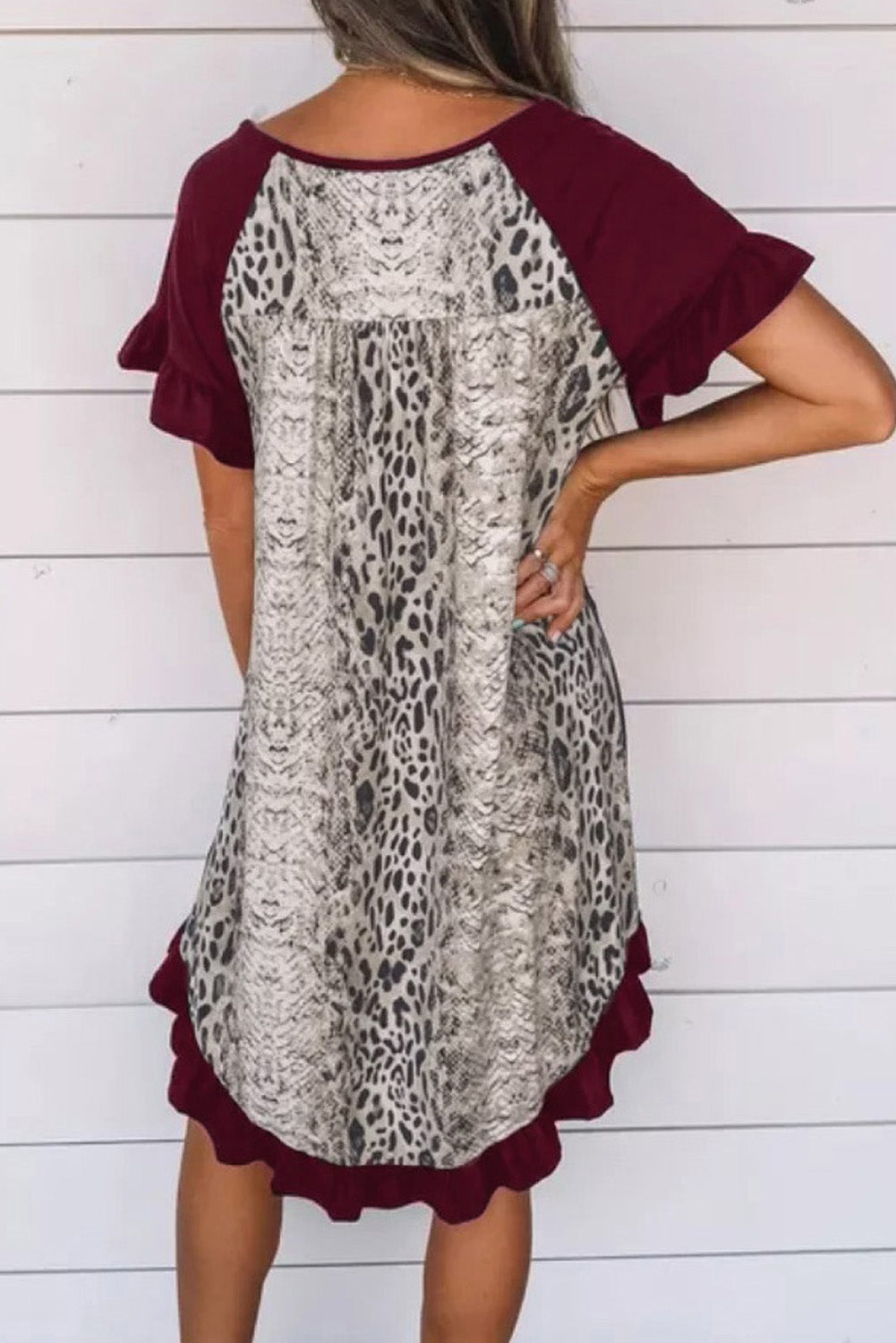 Flounce Animal Print Dress