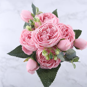 Rose Pink Silk Peony Artificial Flowers