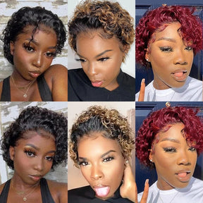 Pixie Curly Lace Wig Jacke'