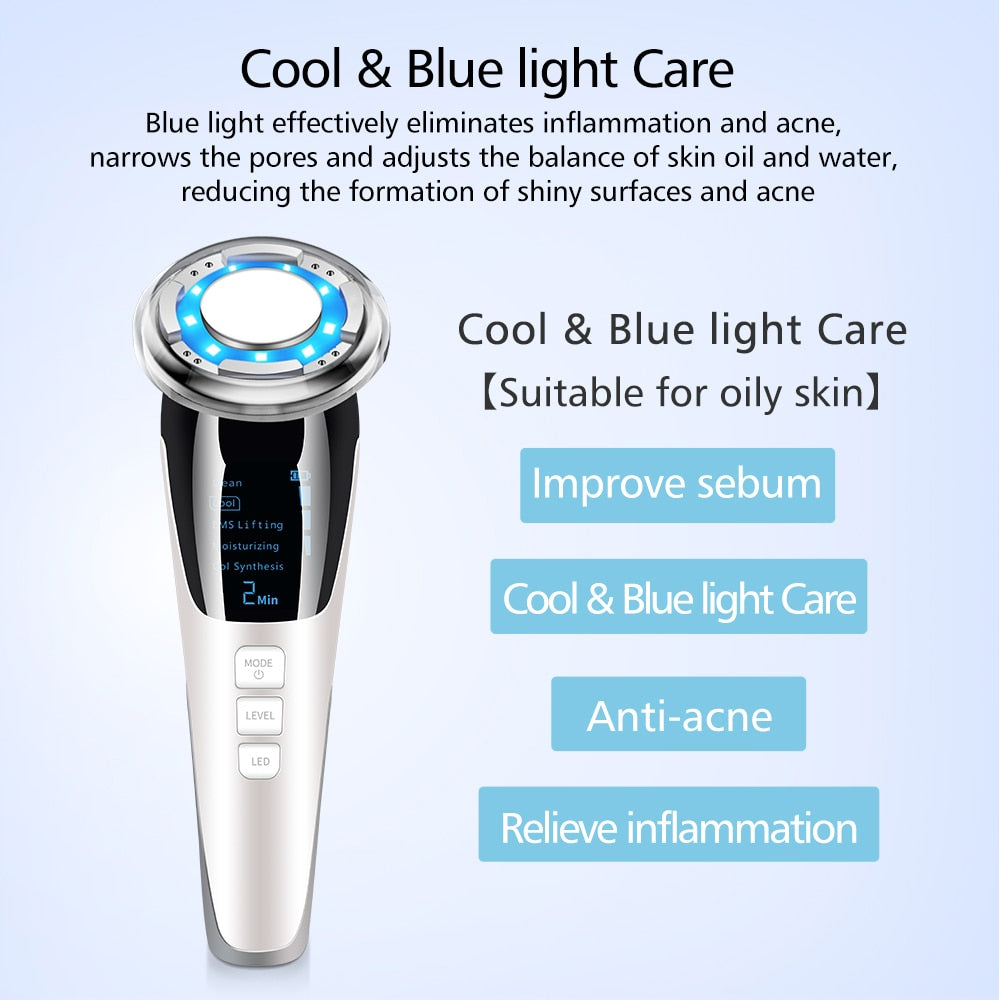 LED Facial Lifting Beauty Vibration led light therapy before and after