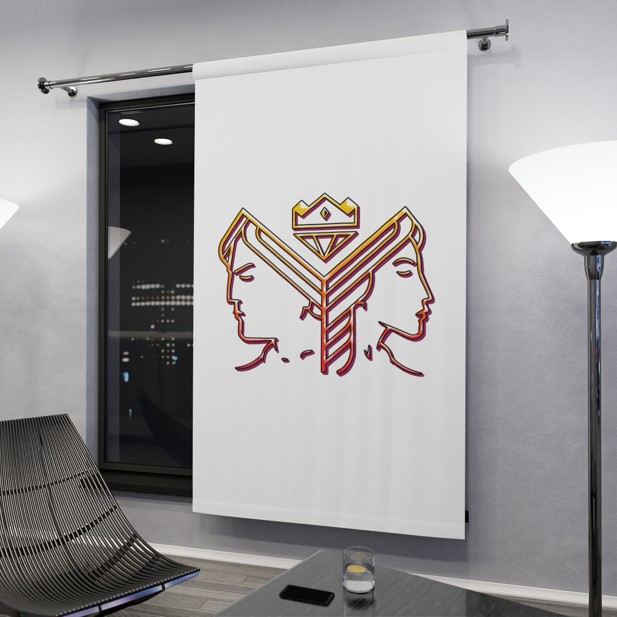 Kings N Queens of Posh Logo Window Curtains (1 Piece)