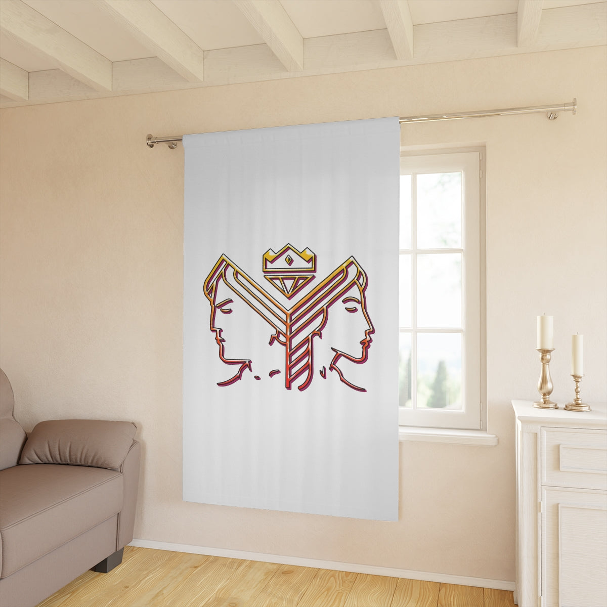 Kings N Queens of Posh Logo Window Curtains (1 Piece)