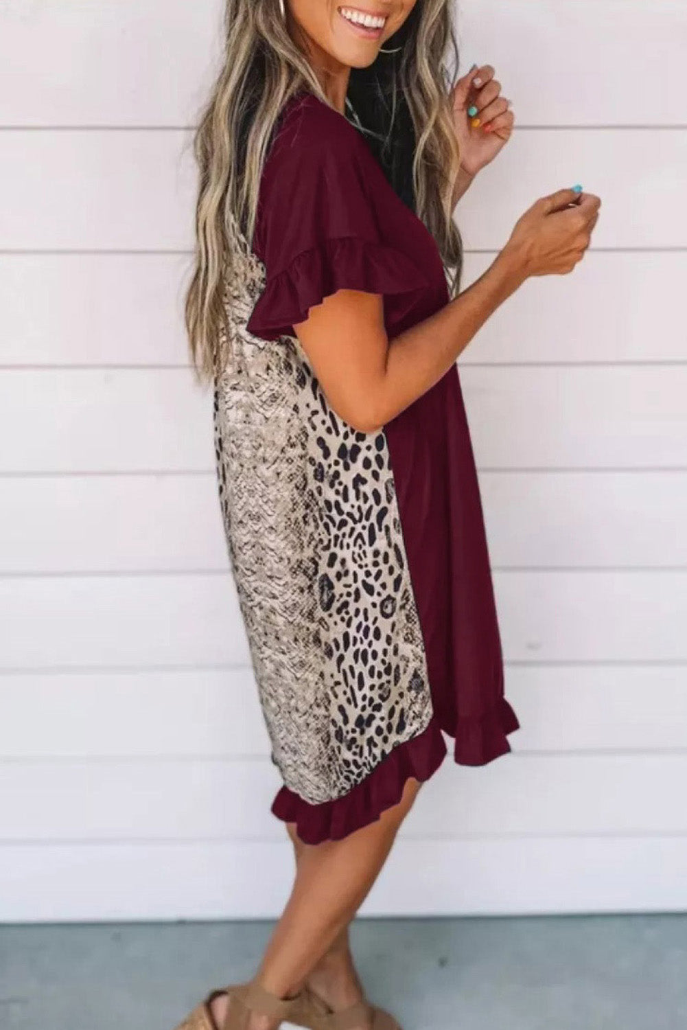 Flounce Animal Print Dress